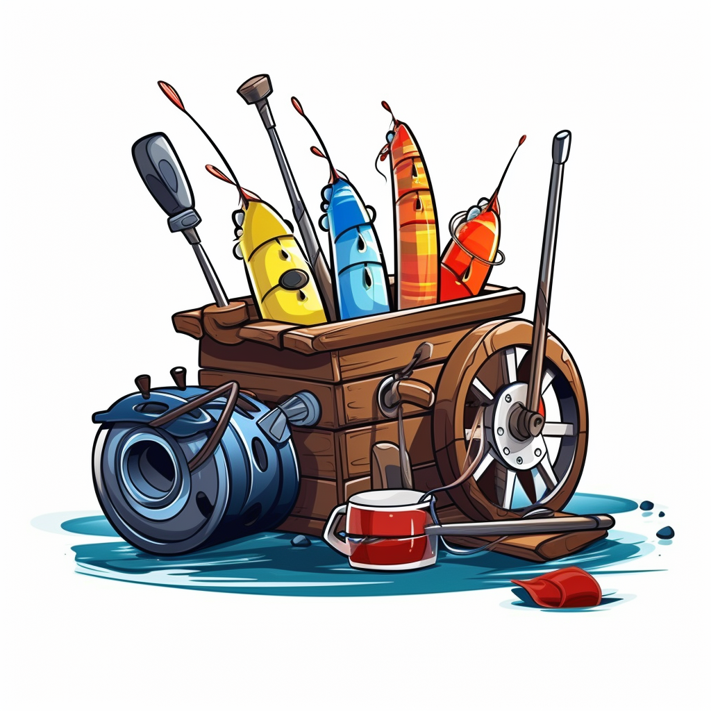 Fishing Rod Float Fisherman Sticker Cartoon