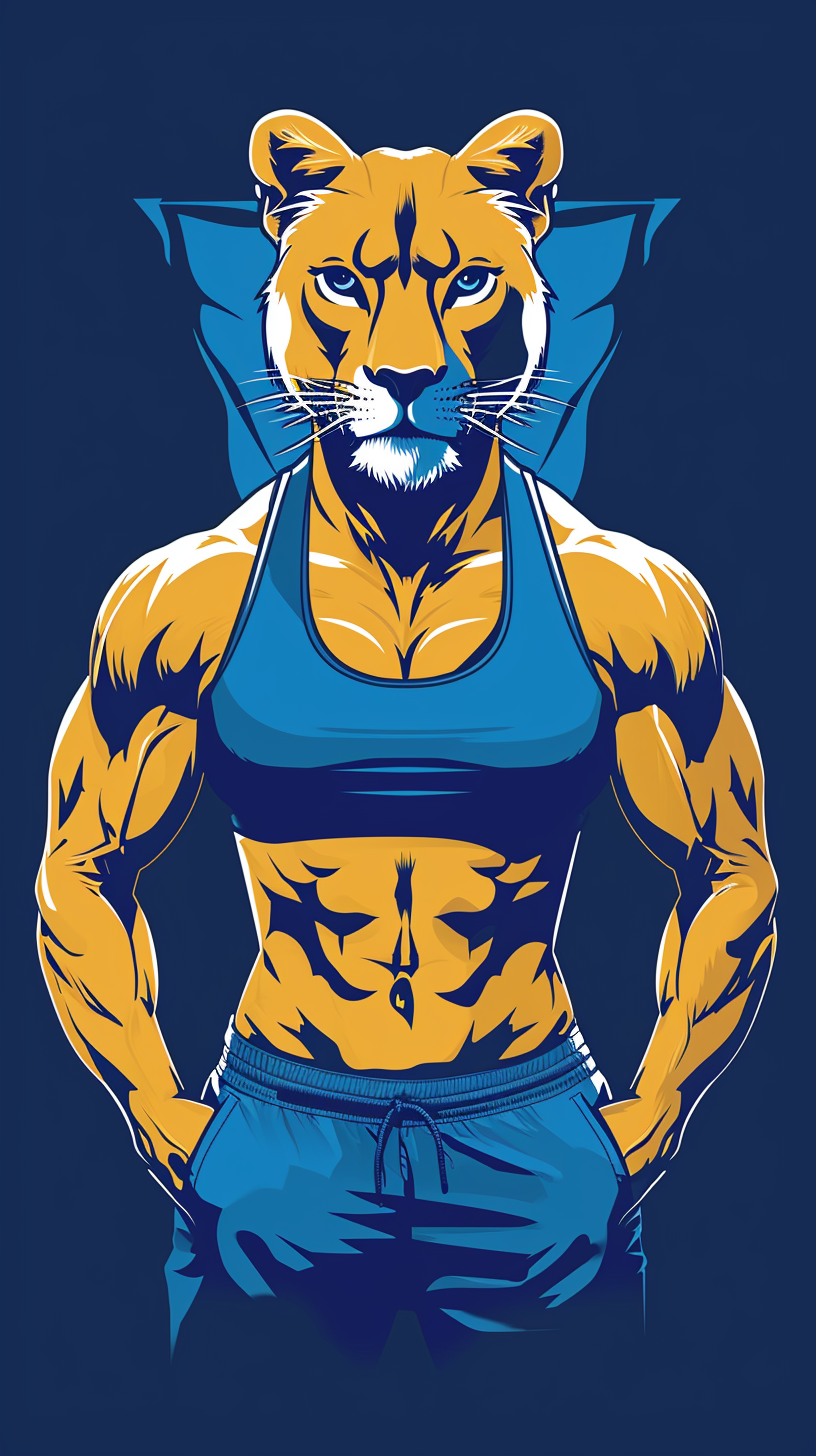 Lioness in Fitness Outfit