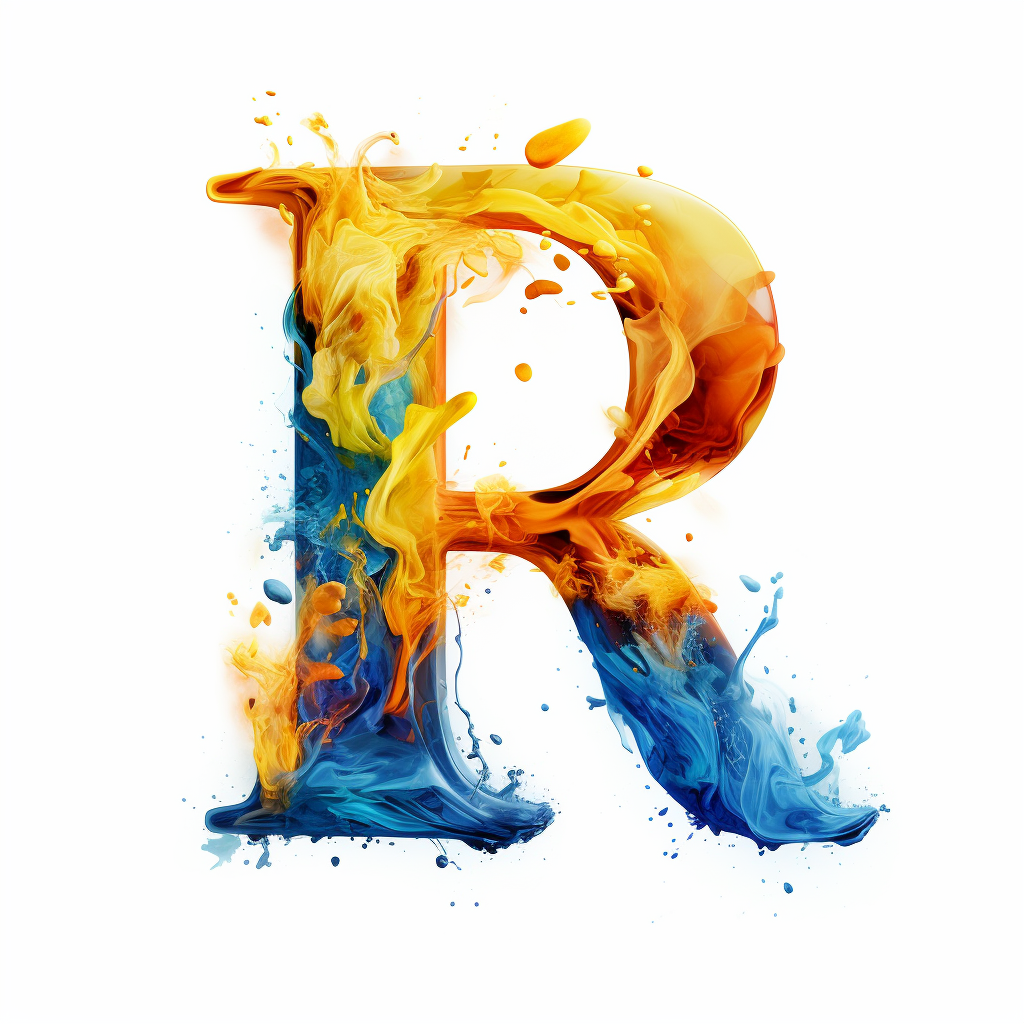 Colorful flame letter R logo