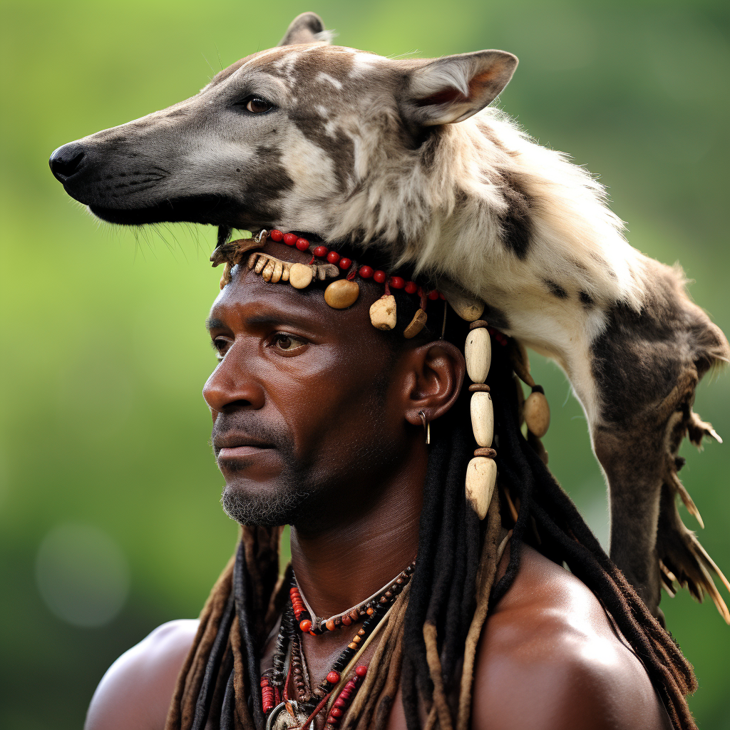 West Indian man resembling a wolf head