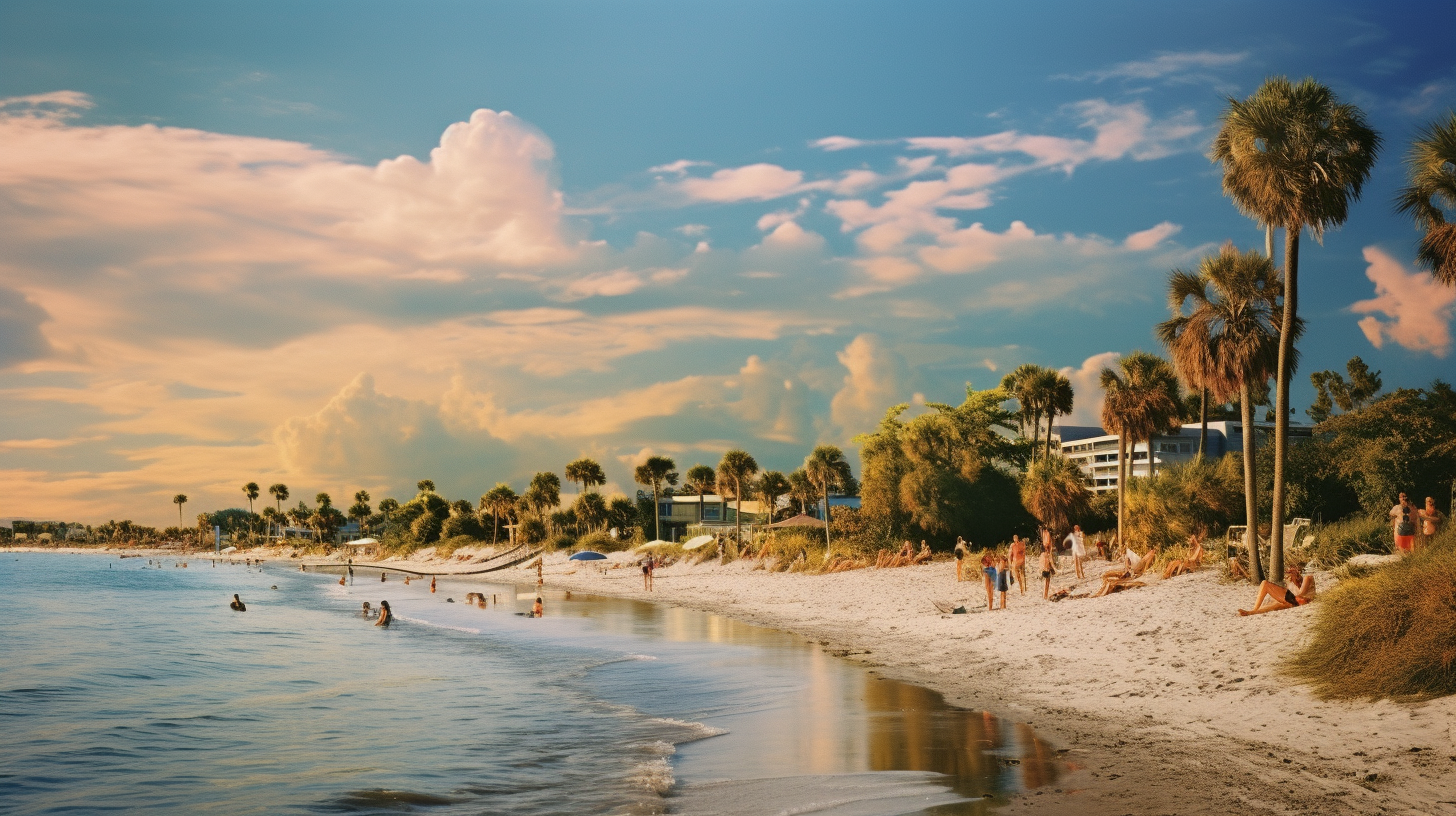 Serene beach in Palm Harbor, Florida