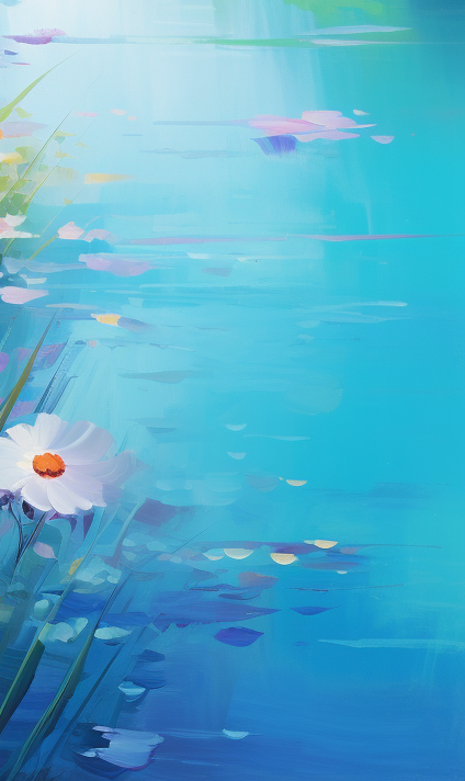 Flowers and Water Painting by the River