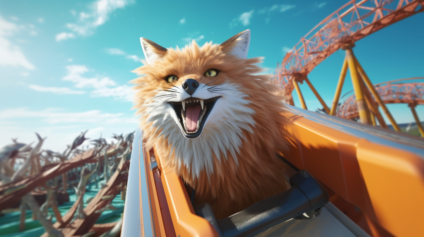 Fox and eagle on rollercoaster