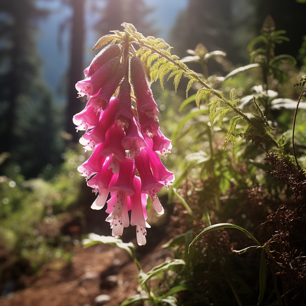 Beautiful foxglove flower in nature