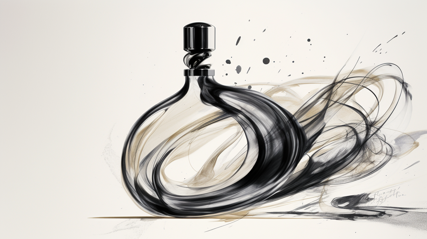 Fragrance bottle in pen stroke style