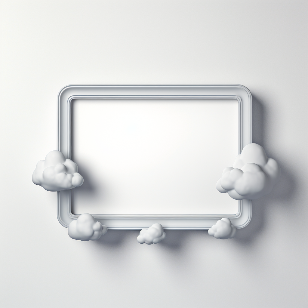 Frame Cloud Stylized Small Shape Grey Background