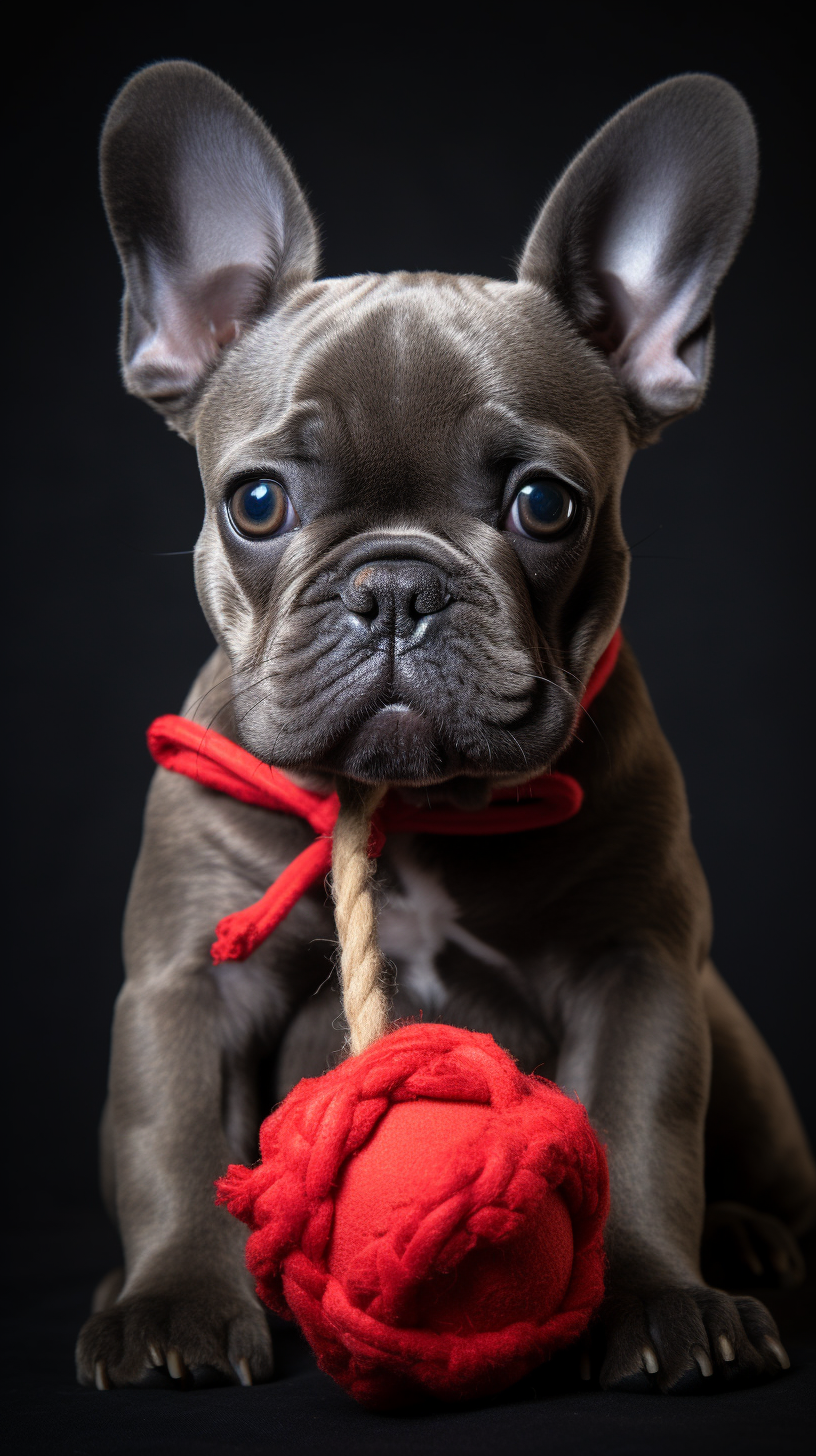 Cute French Bulldog with Chew Toy