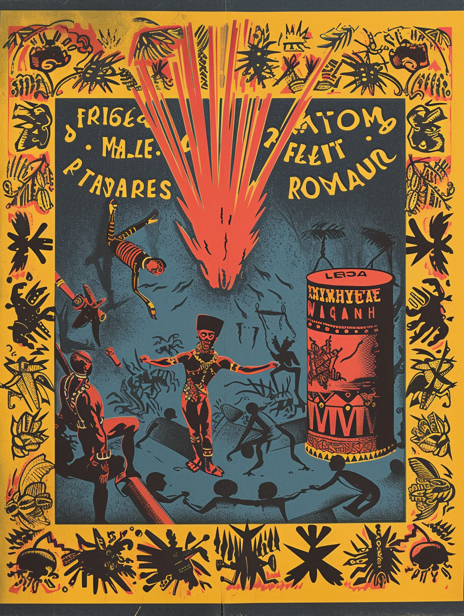 French Dynamite Poster on Yellow and Blue Background