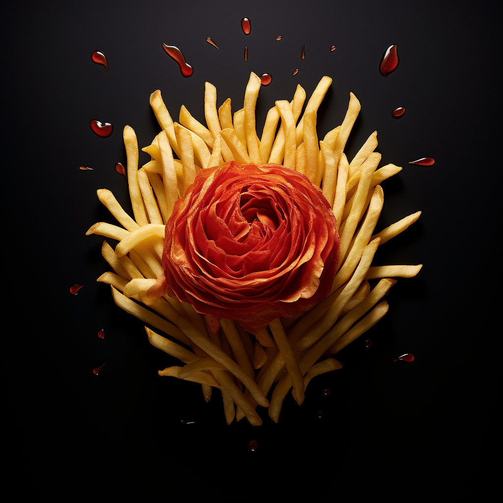 Logo: French fry laying like Rose