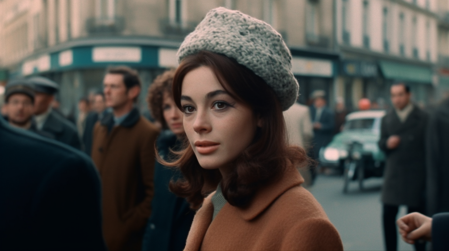 Beautiful woman in a cinematic French film