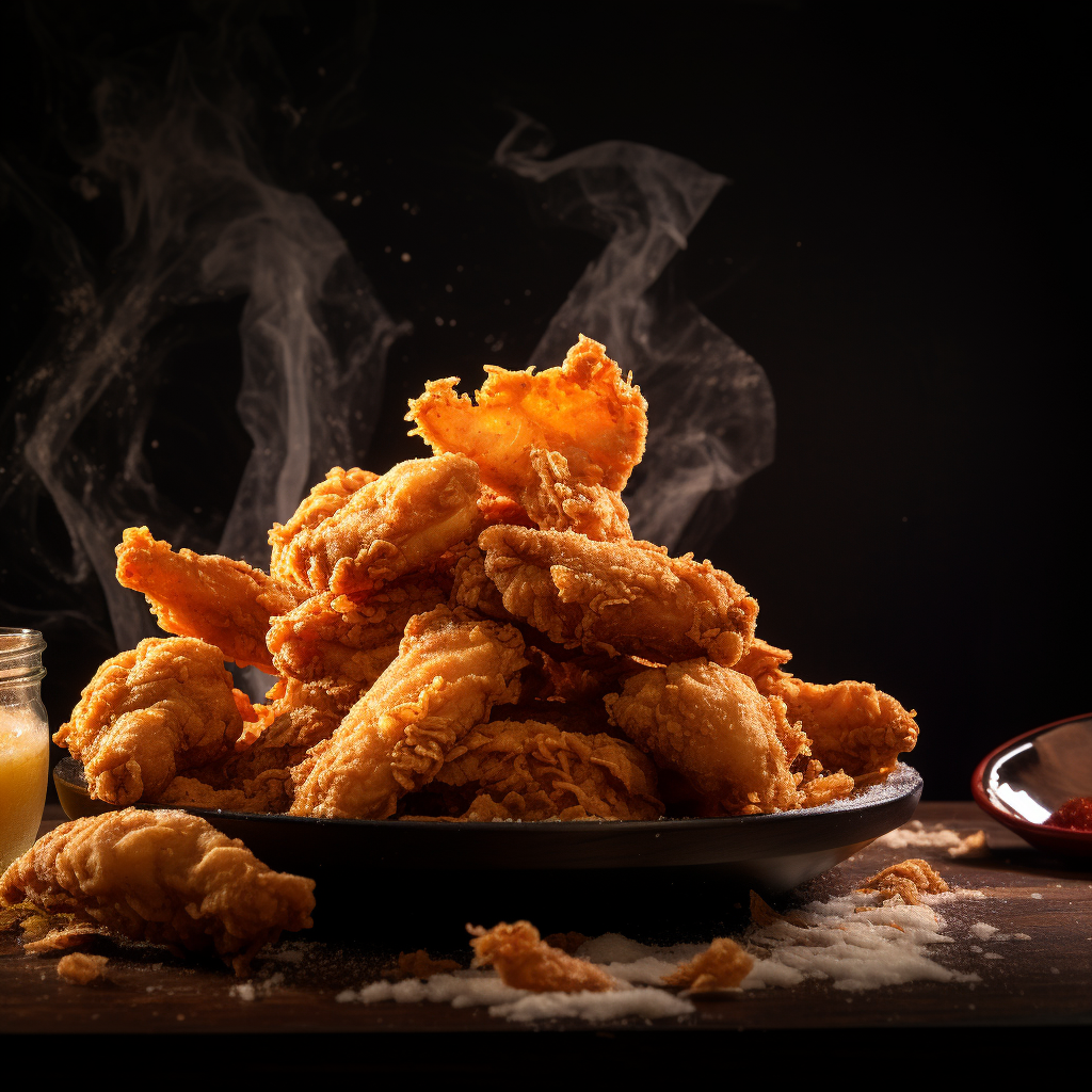 Crispy fried chicken tenders on a plate