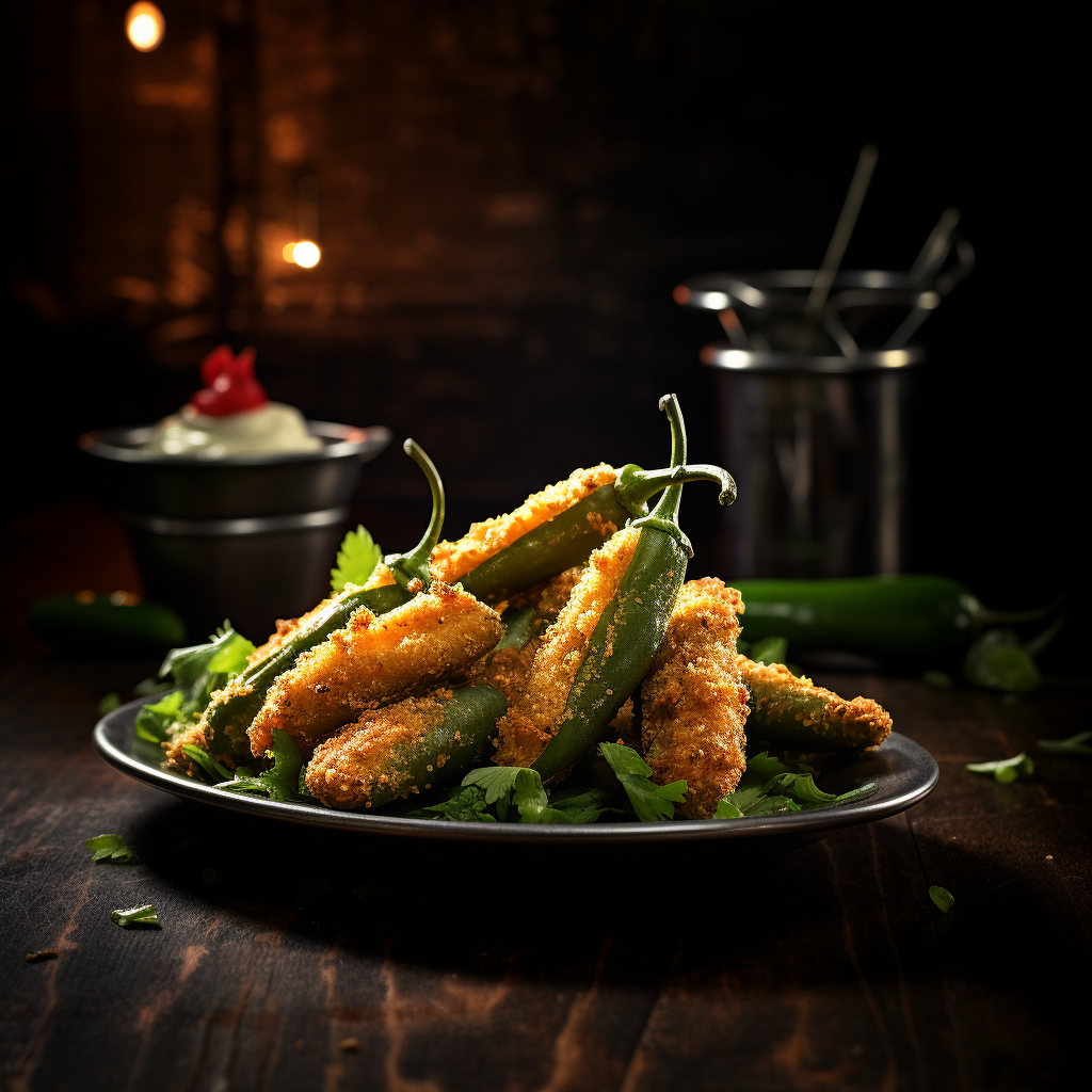 Close up of crispy jalapeno poppers