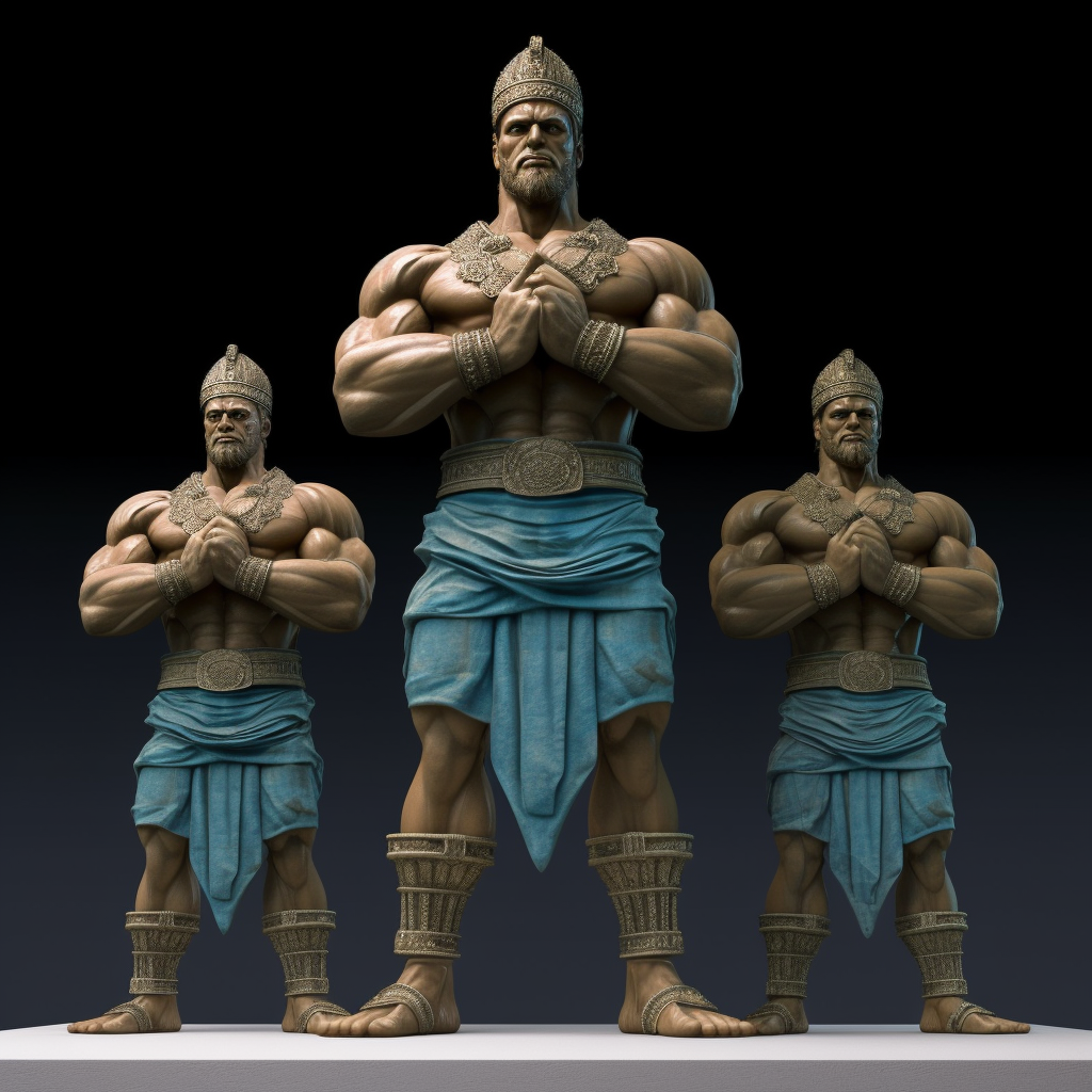 Front view of three wise men bodybuilders