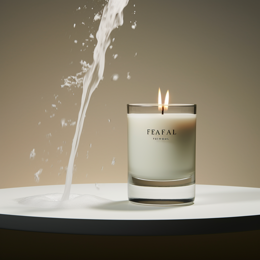 Stunning frosted glass candle falling