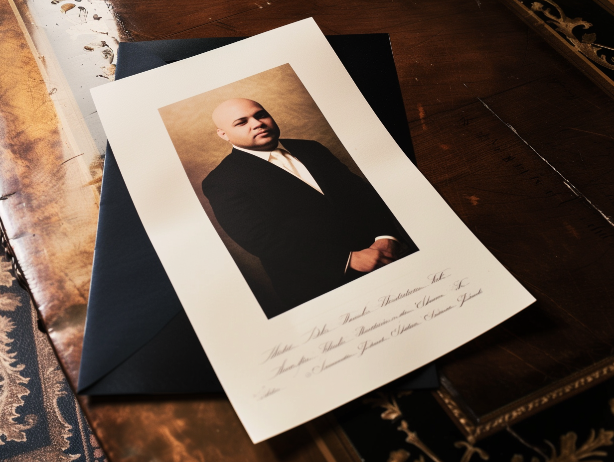 Biracial Man in Formal Funeral Program