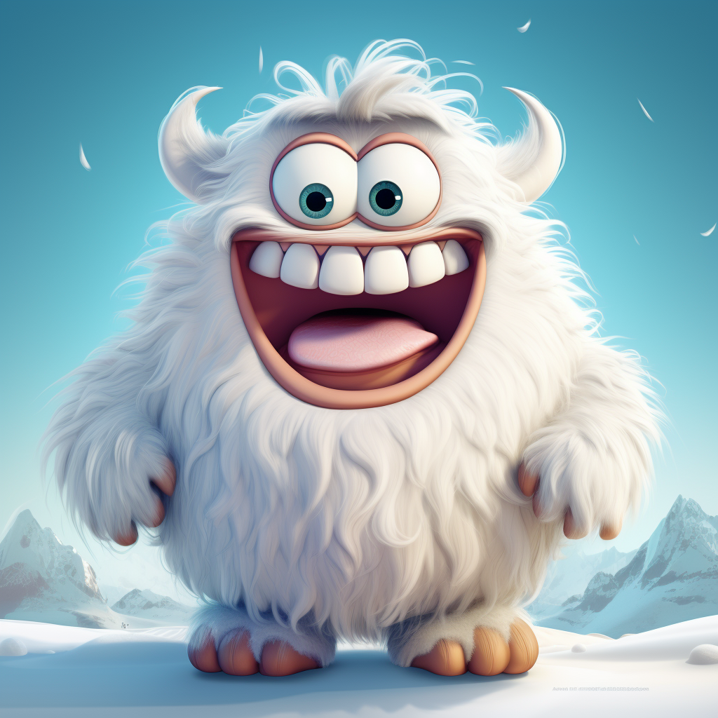 Cute and Funny Cartoon Yeti Monster