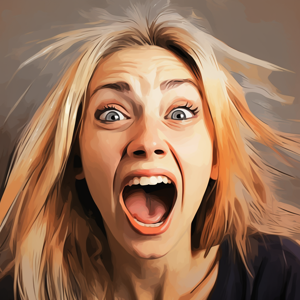 Funny face filter cartoonish moderate pain female