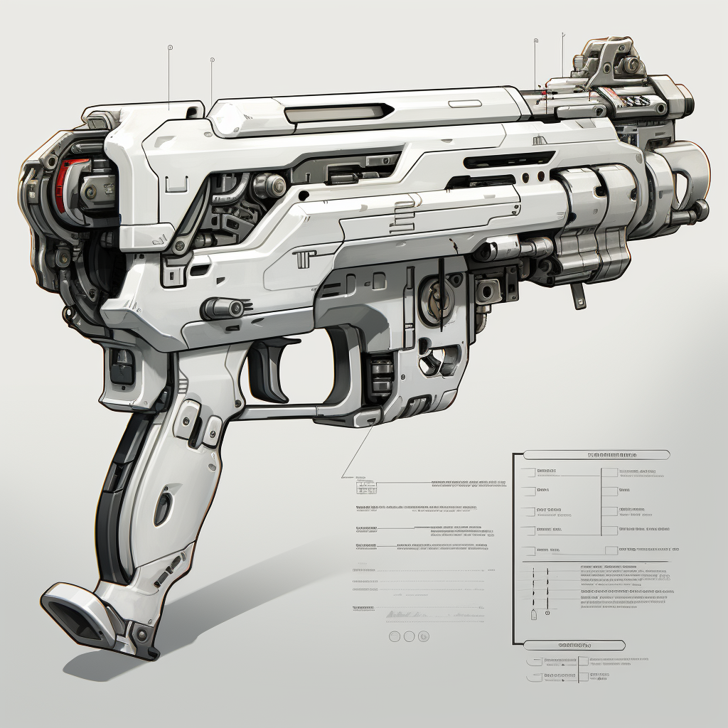 Futuristic Angel Submachine Gun Concept Art