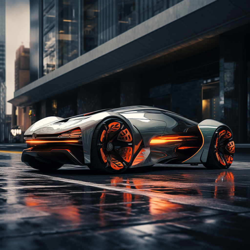 Detailed High-Tech Futuristic Car