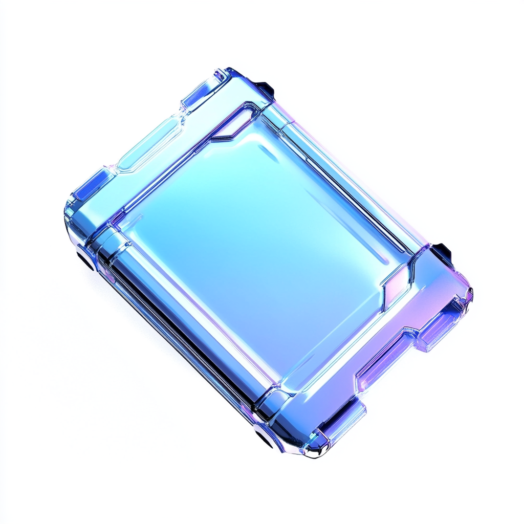 Futuristic music case cover in blue gradient