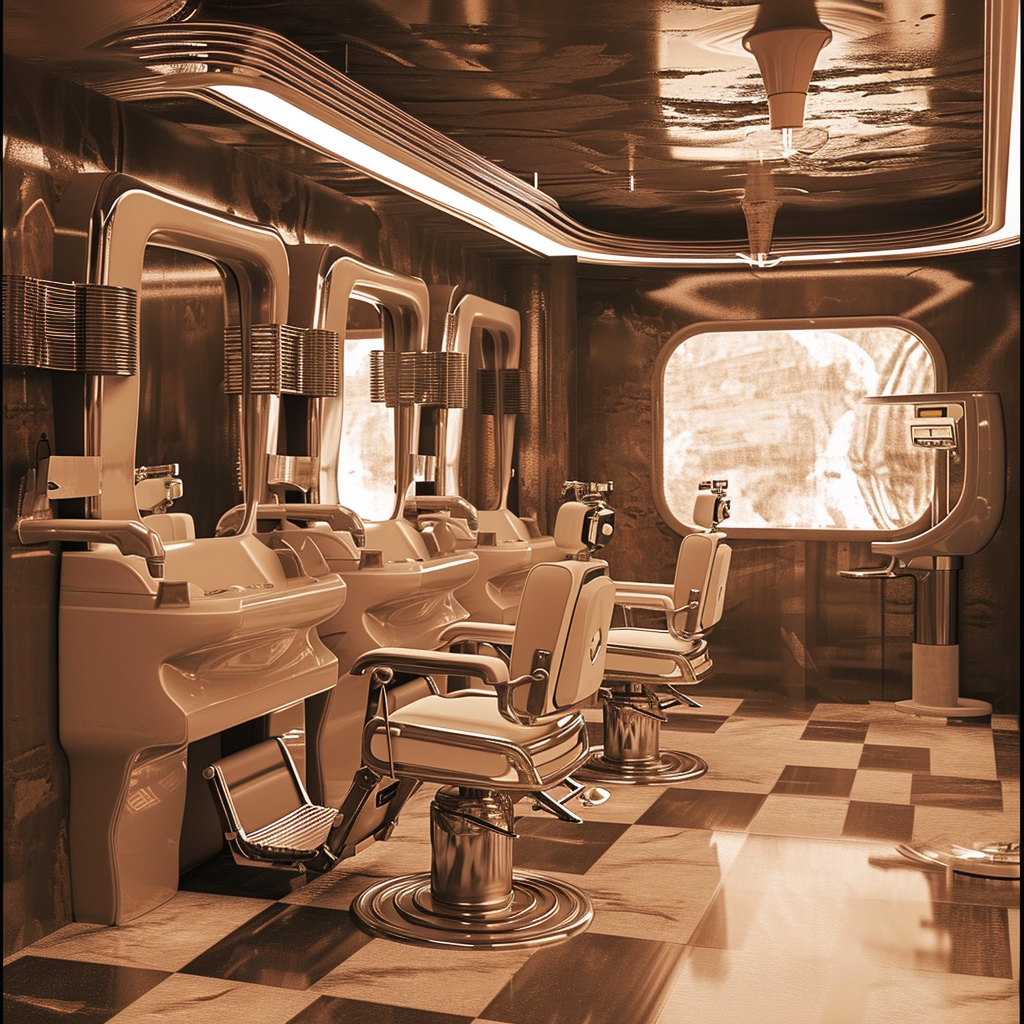 Futuristic Year 3000 Barber Shop