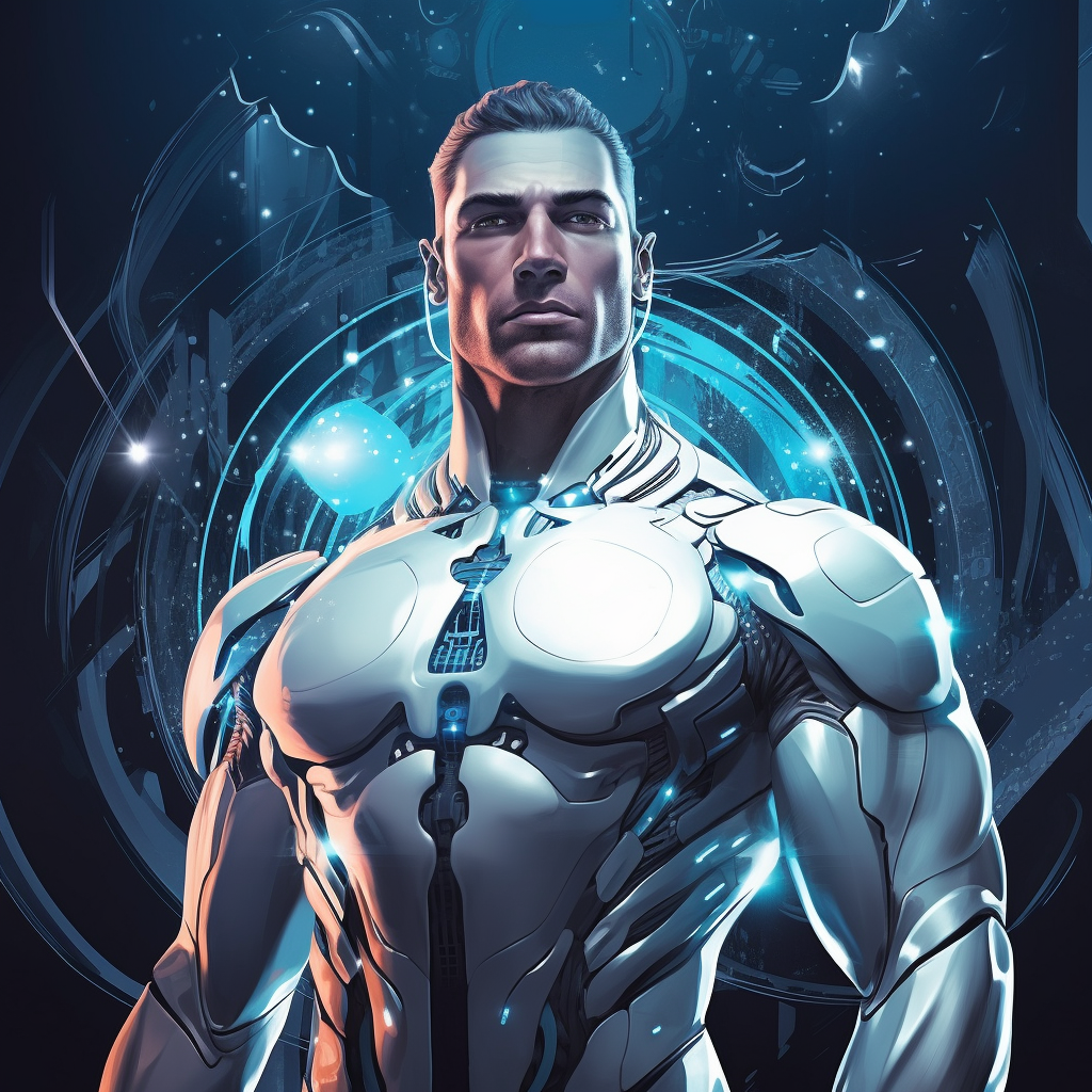 Futuristic Muscular Aquanaut in Sleek Clothing