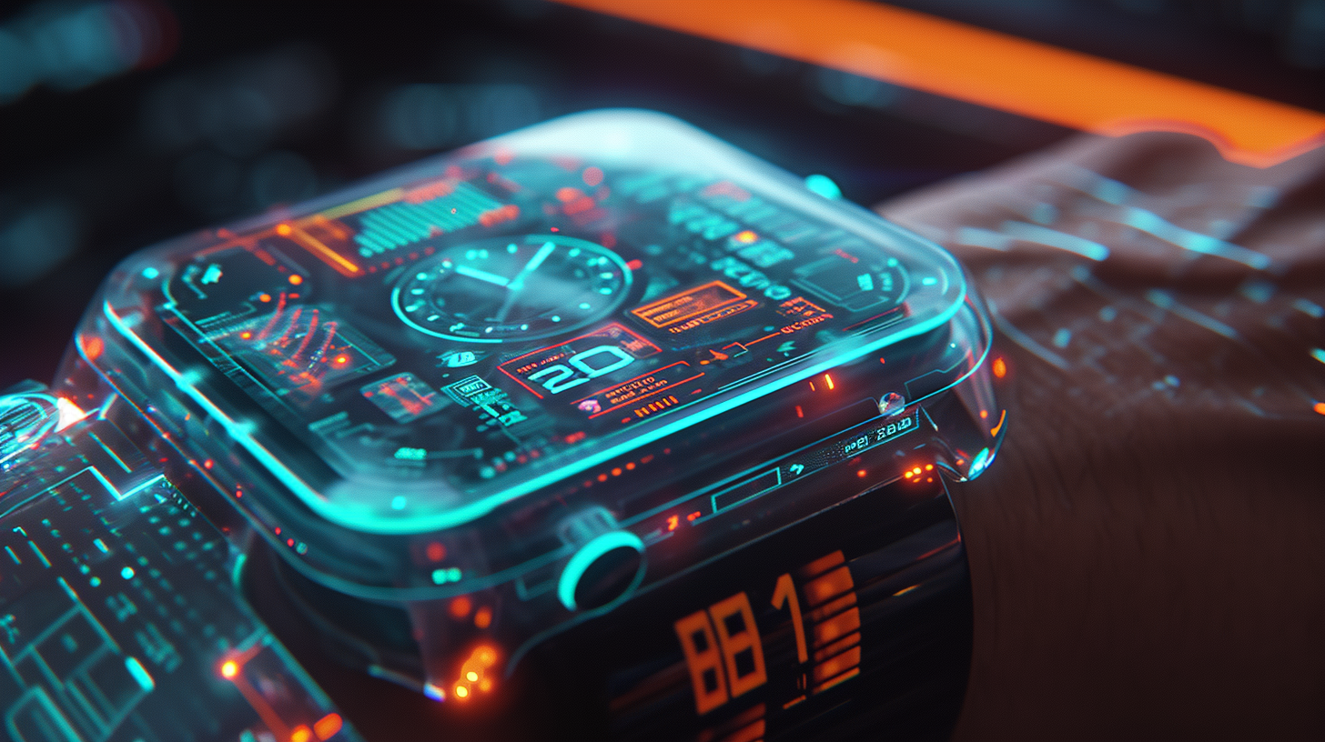 Future smartwatch with displayed information