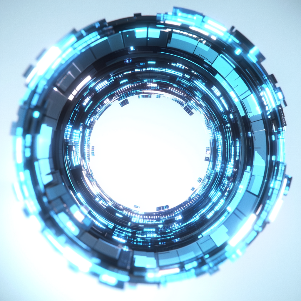 Blue Gradient Techno Volume Render