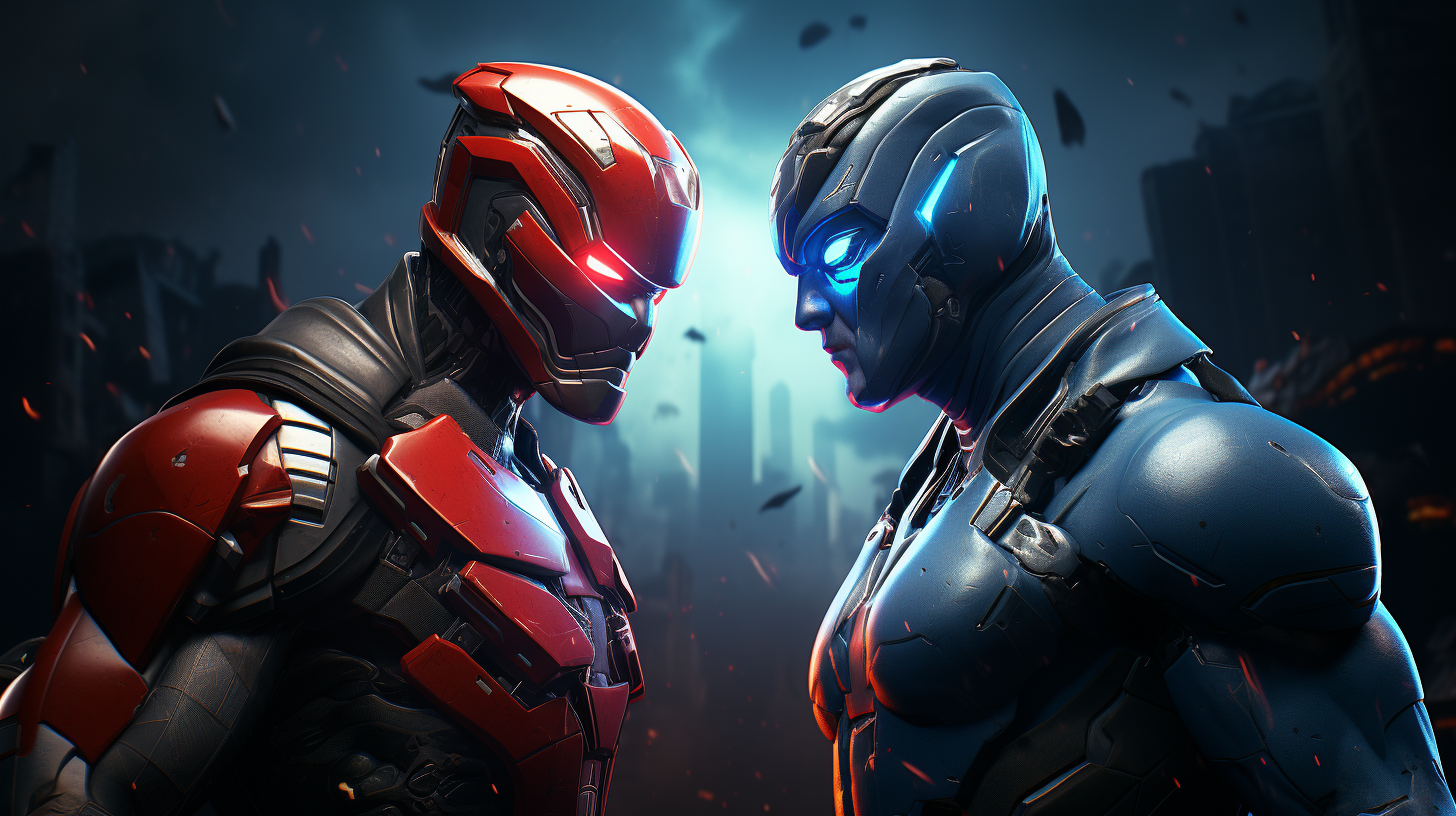 Red vs Blue Fortnite Character Hero Image