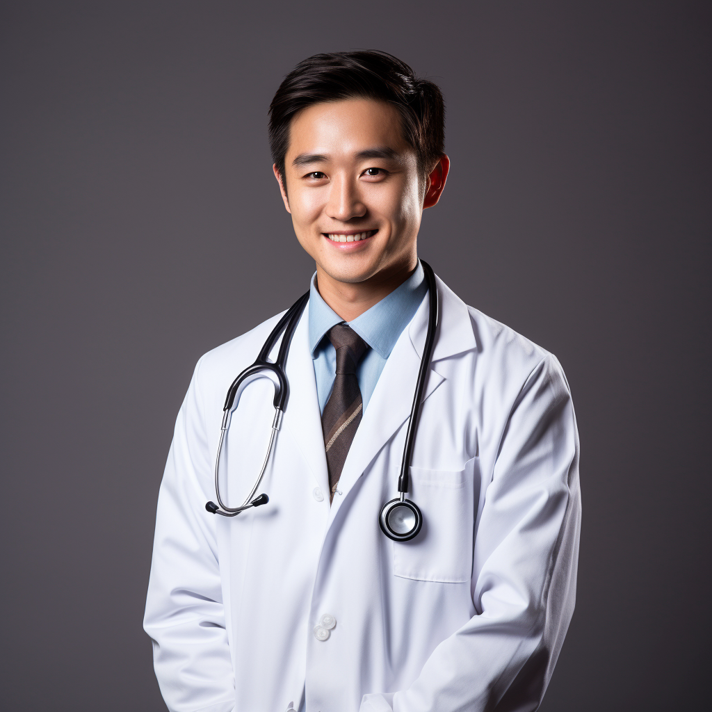 Japanese doctor speaking with smile