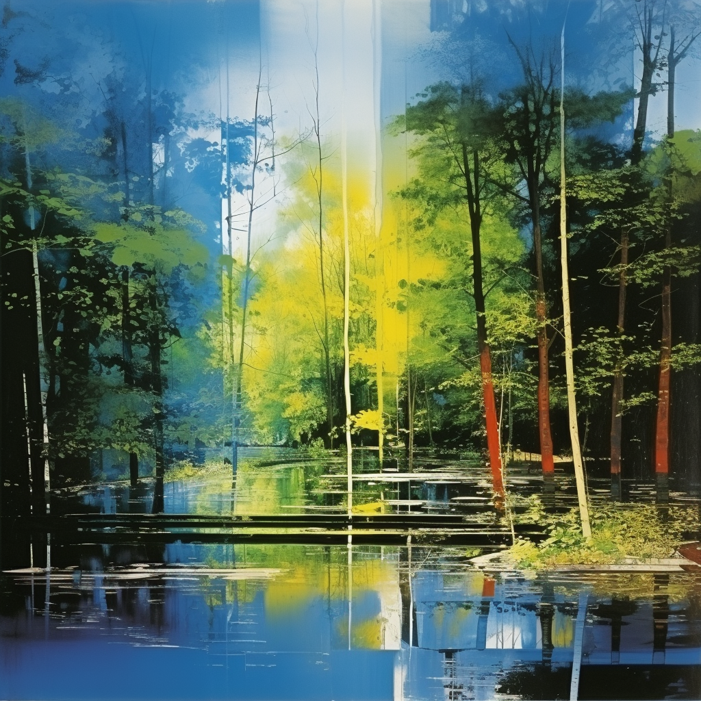 Gerhard Richter Landscape Painting Blue Sky