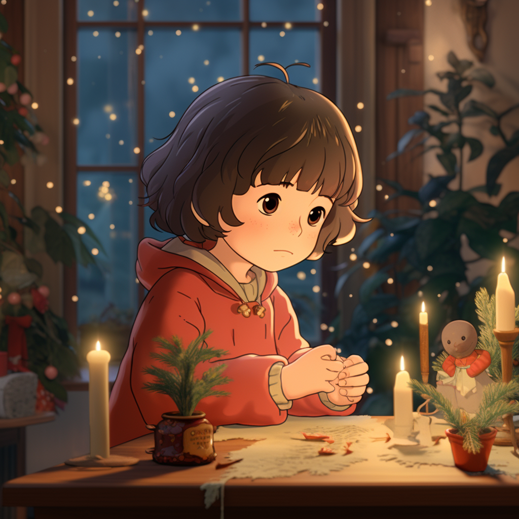 Studio Ghibli cartoon during Christmas