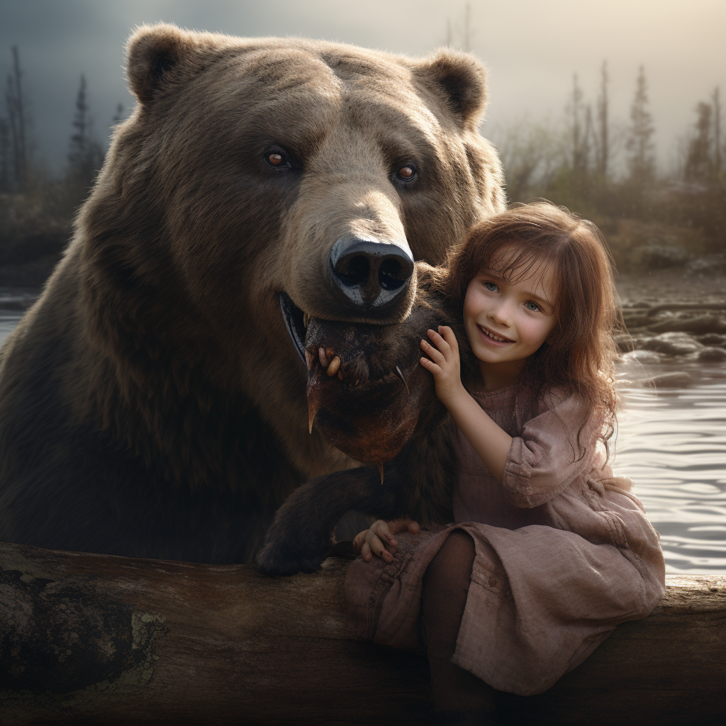 Adorable girl enjoying a bear snack