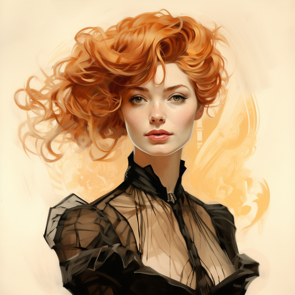 Elegant portrayal of the Gibson Girl