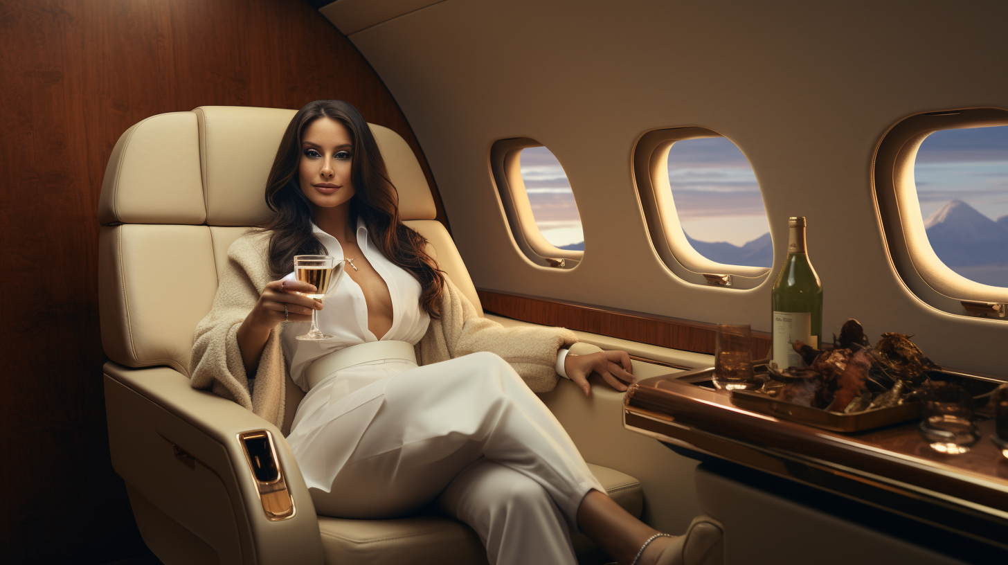 La Gioconda in a luxury private jet