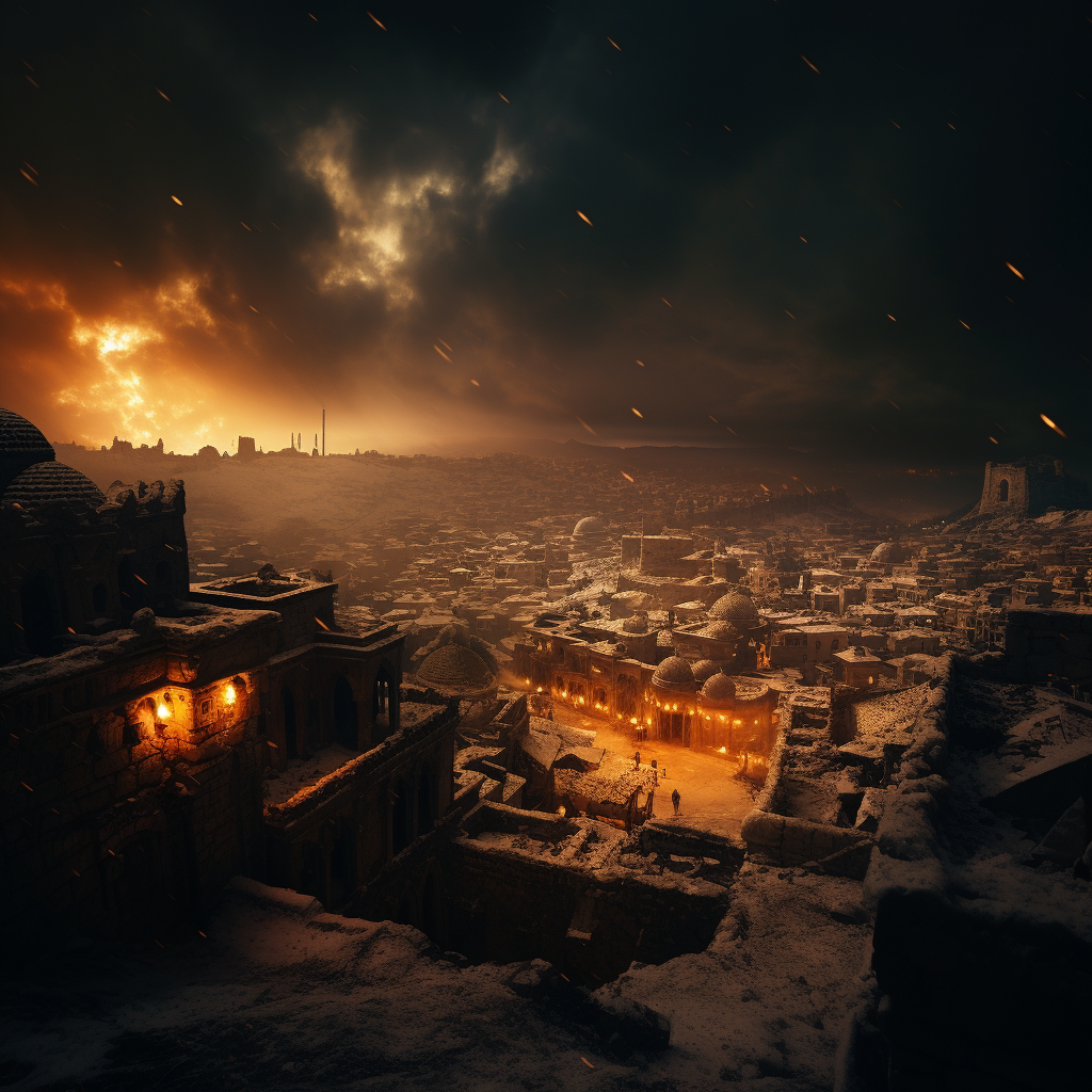 Apocalyptic Jerusalem Cinematic Artwork