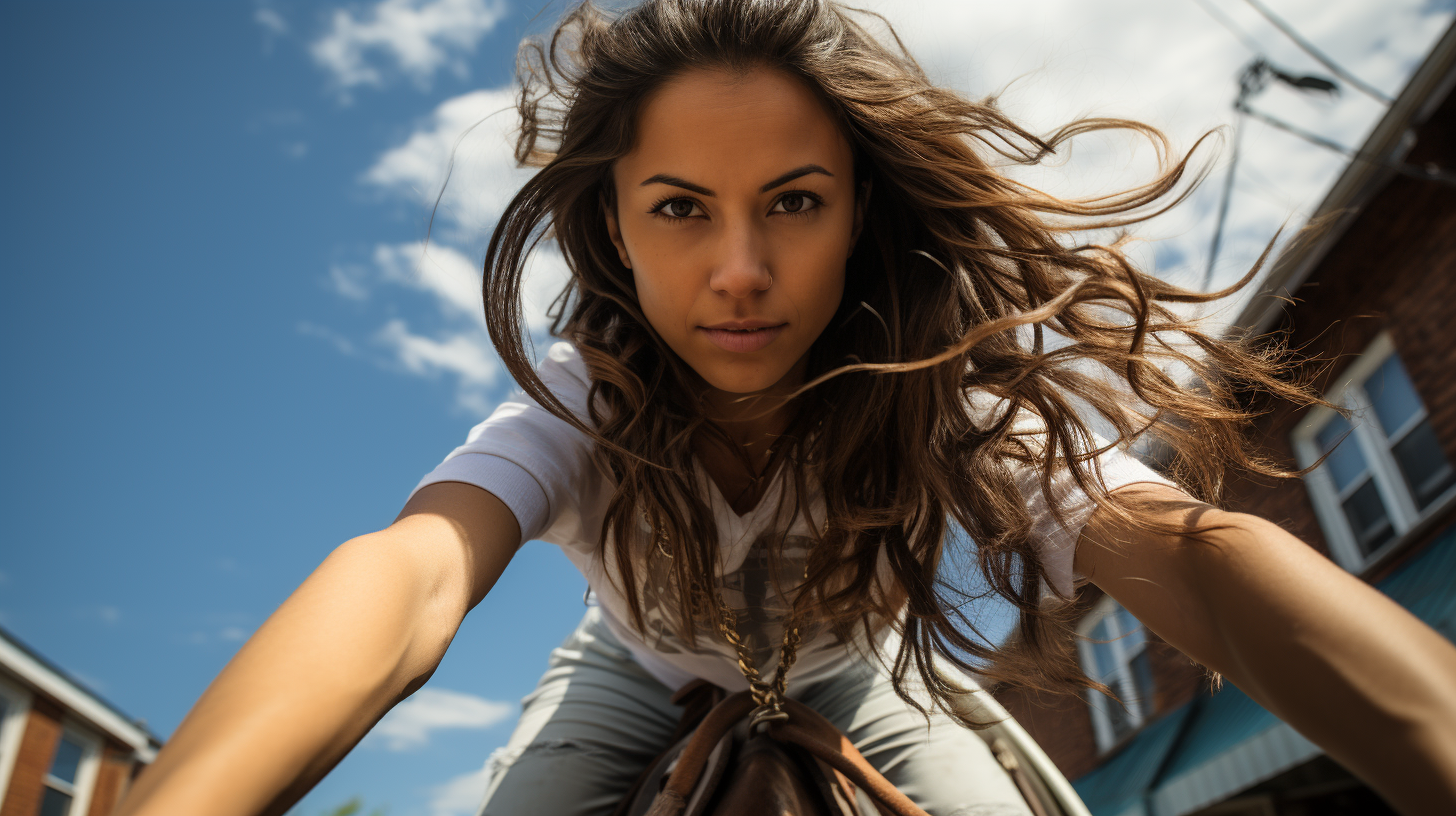 Girl doing handstand on horseback