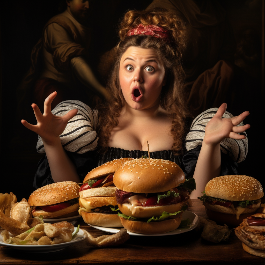 Girl enjoying a delicious hamburger