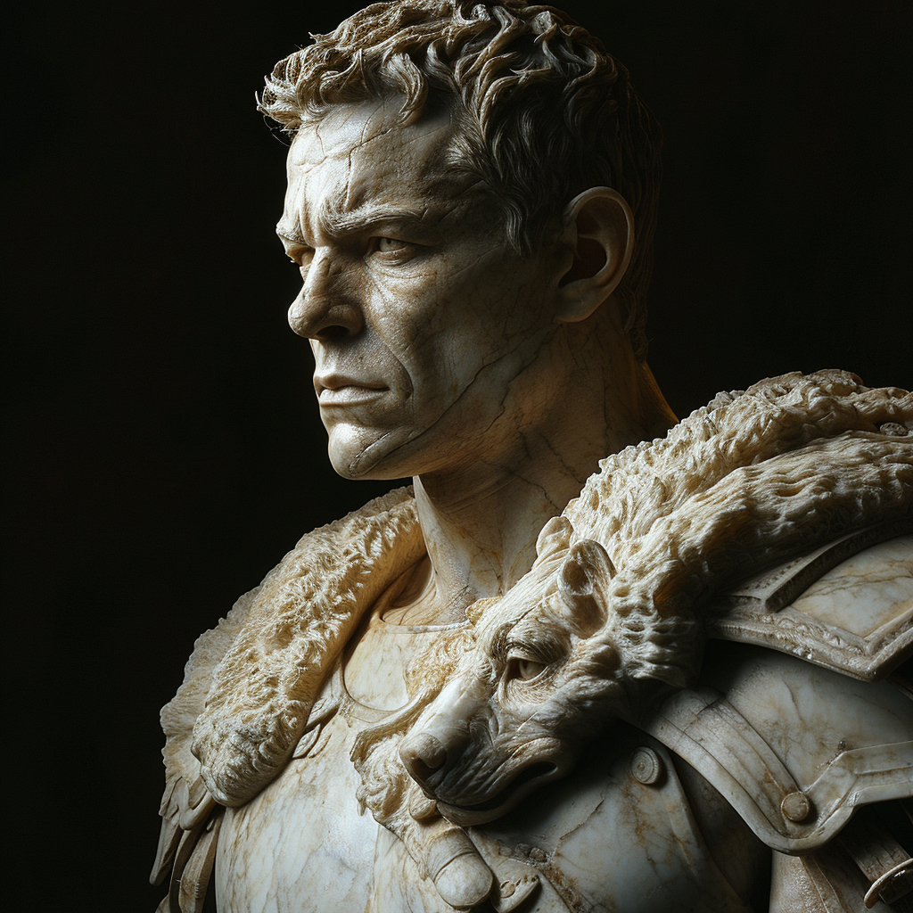 Maximus Meridius Roman Statue in Gladiator Film