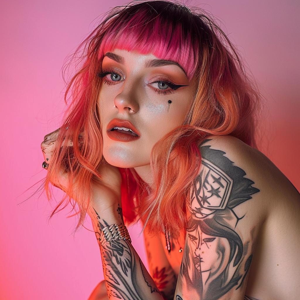 Glamorous hairpunk Instagram model photo