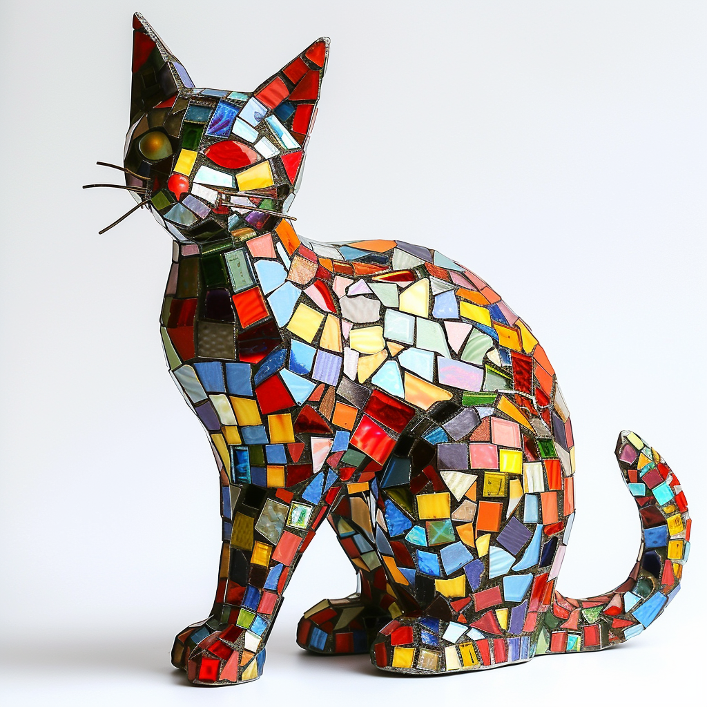 Glass mosaic cat photo