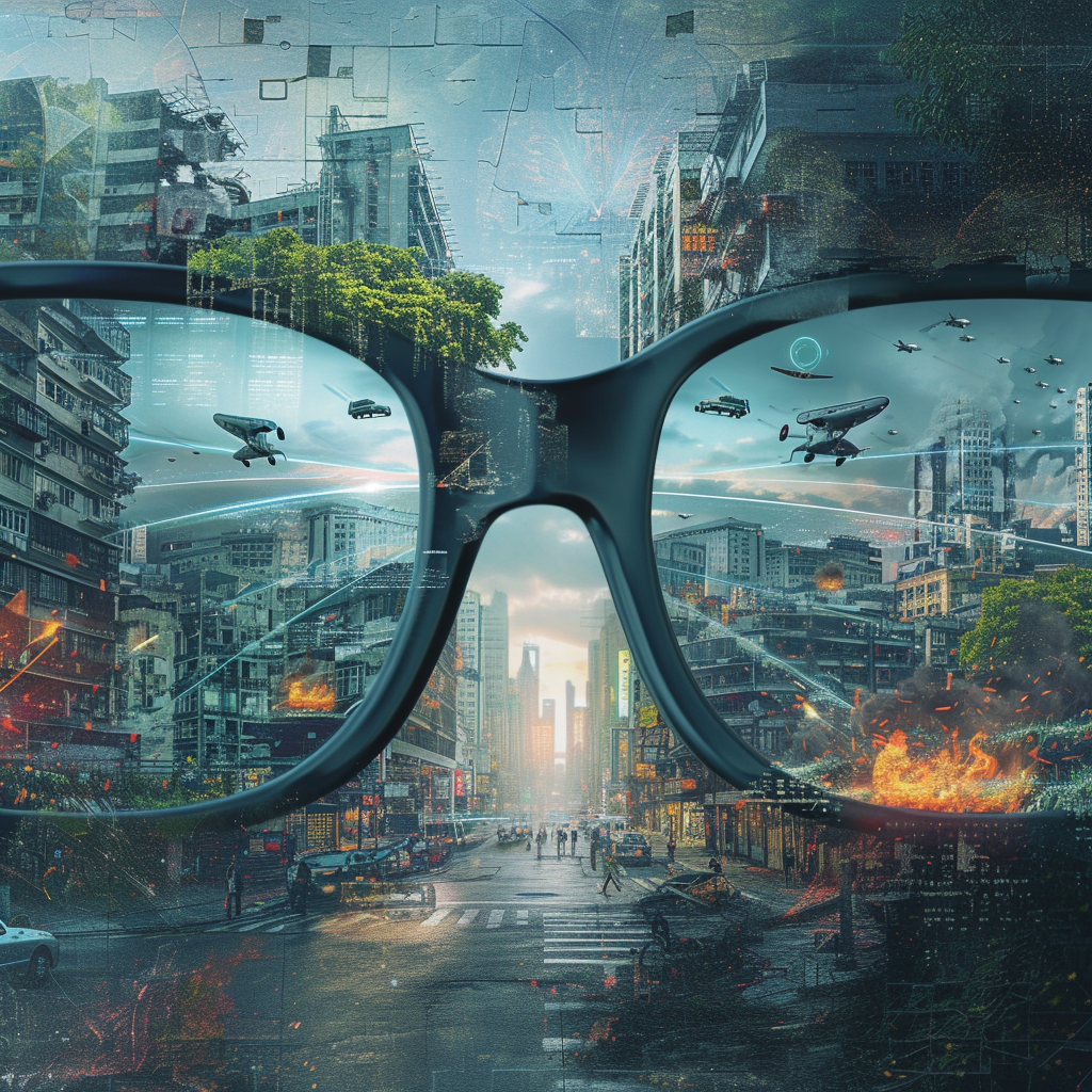 Glasses Dividing Two Worlds