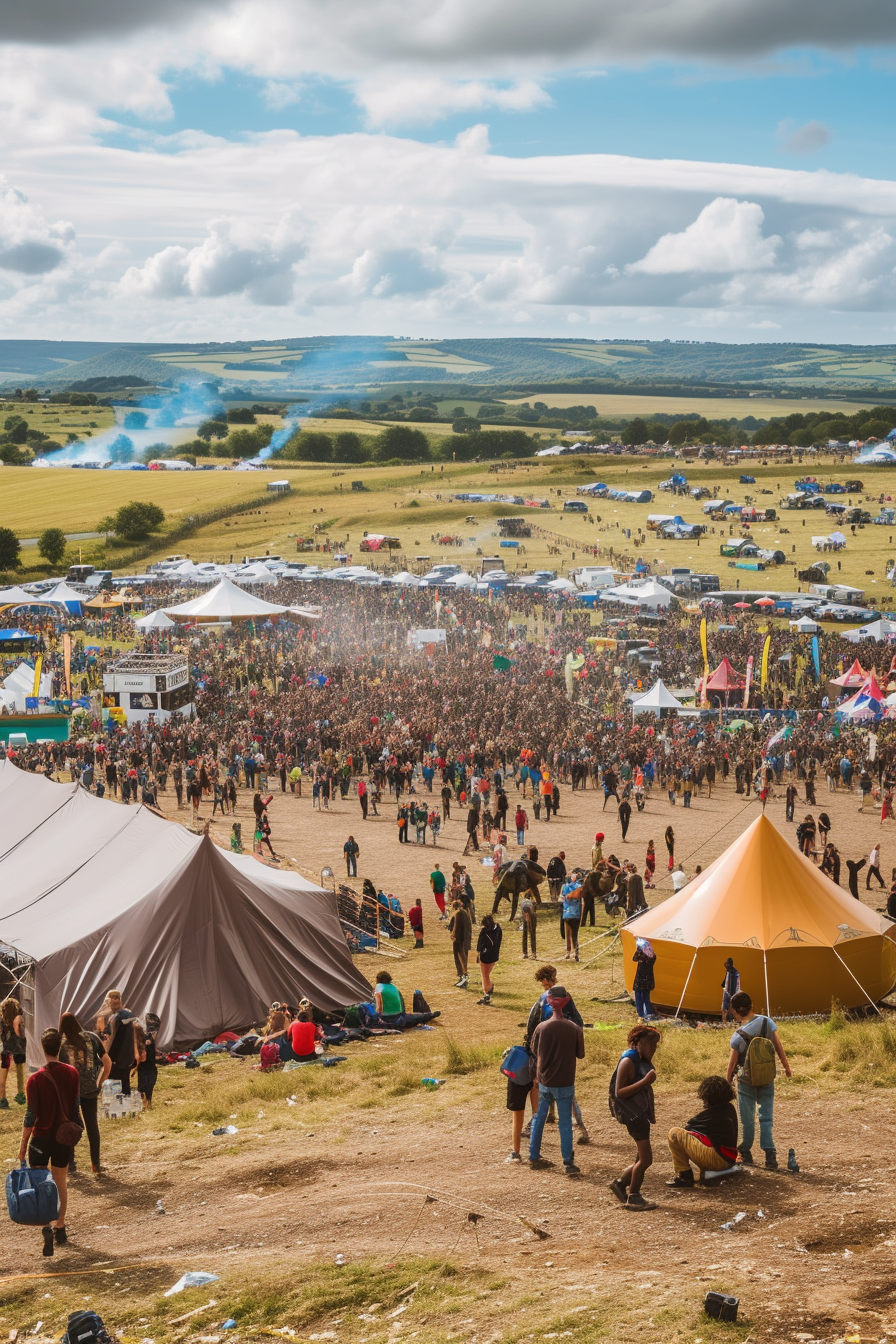 Glastonbury Drone Shot Pokemon Crowd