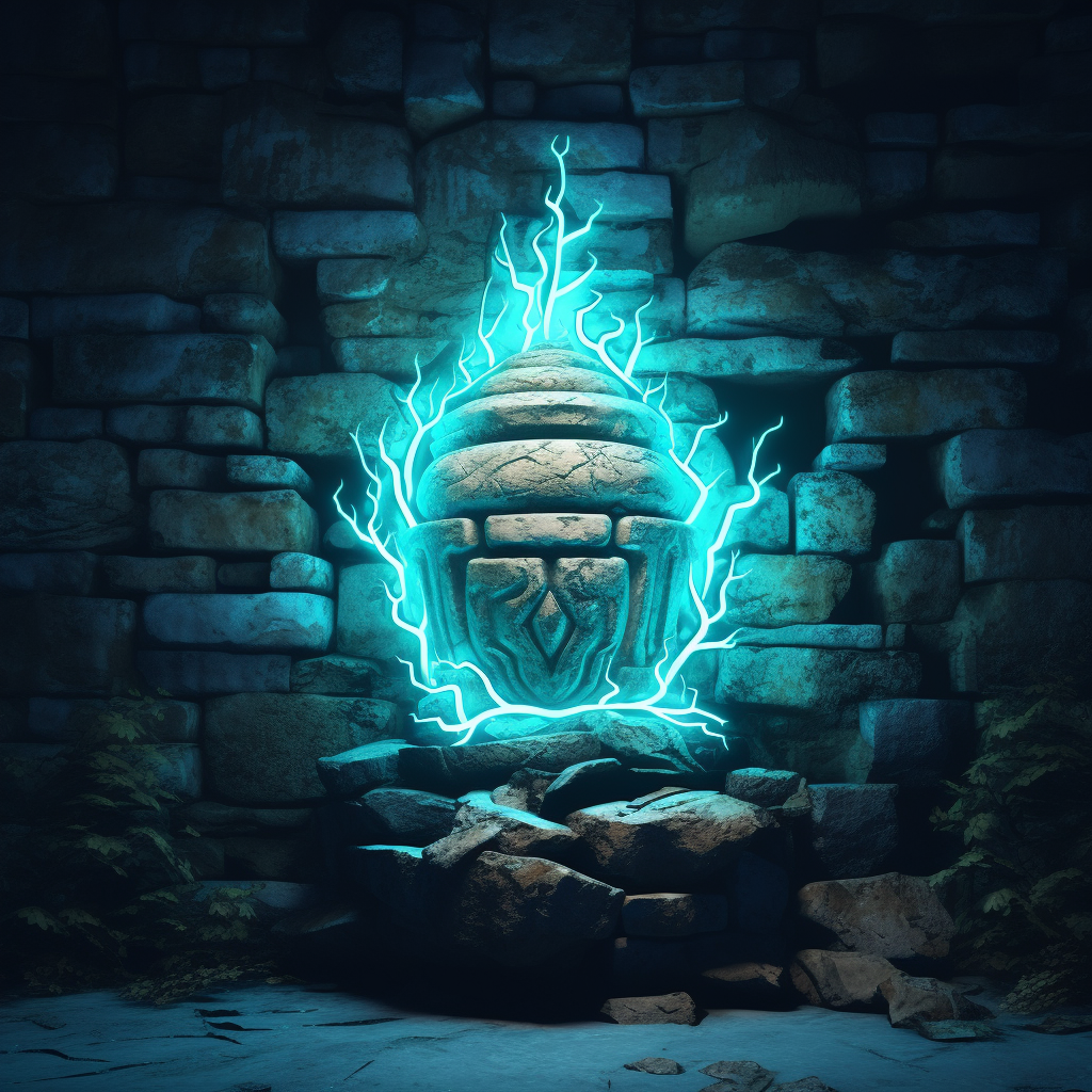 Glowing spirit with cyan glow