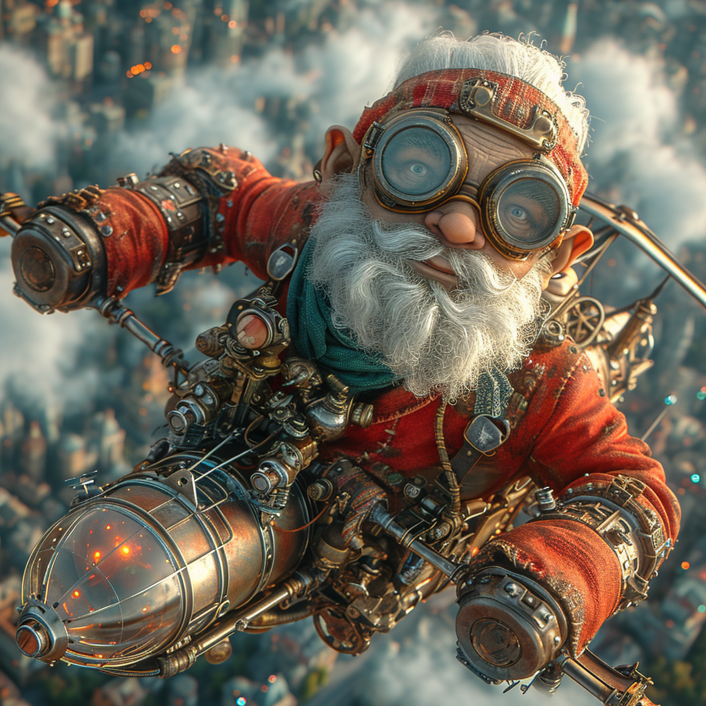 Gnome in a Fantastical Zeppelin