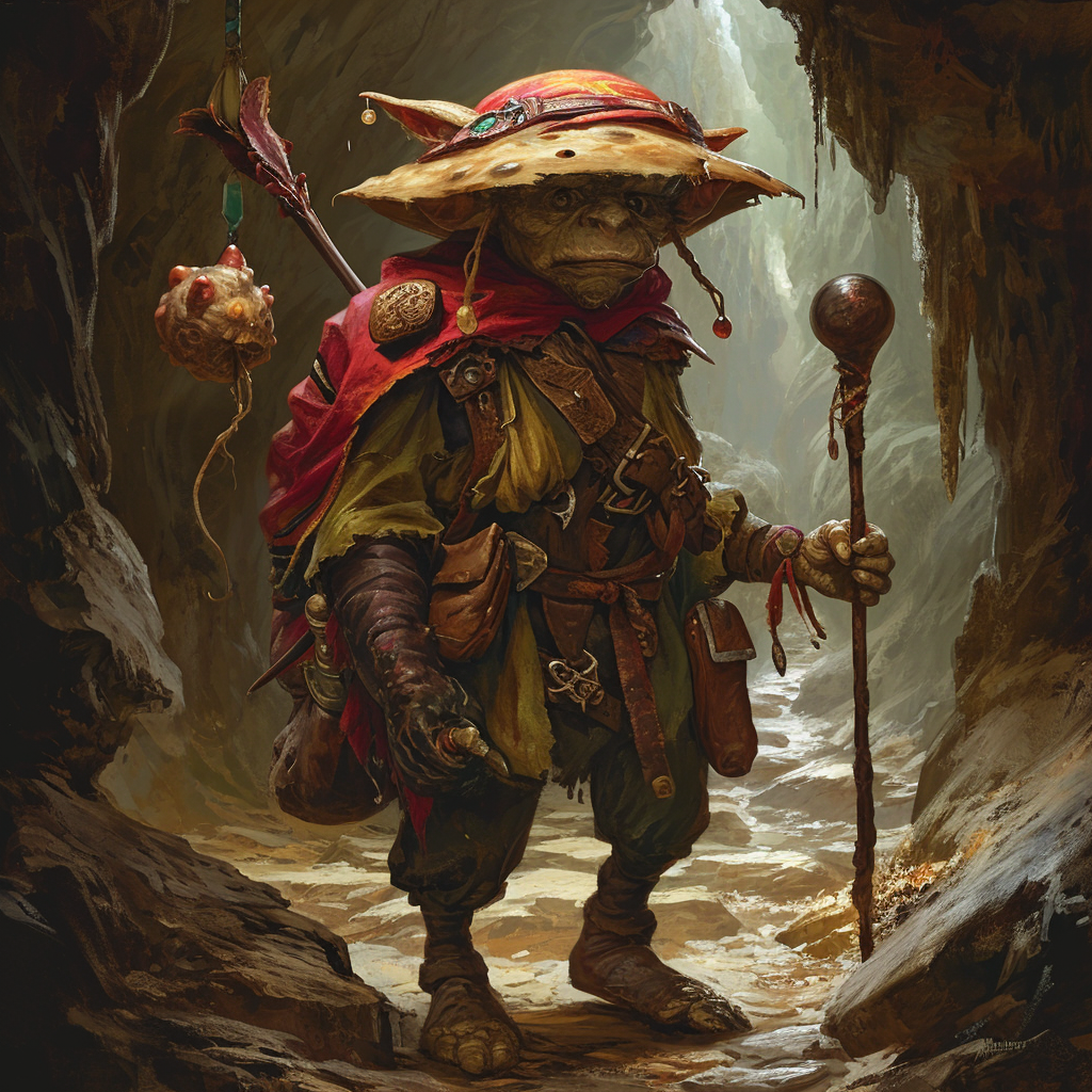 Goblin Hobo in Medieval Rags and Fungus