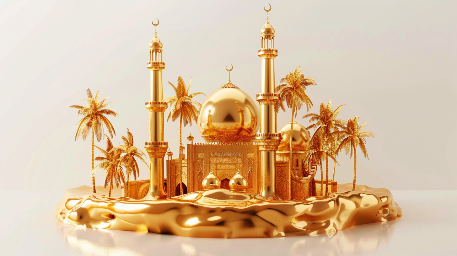 Ramadan Gold Statue Activities