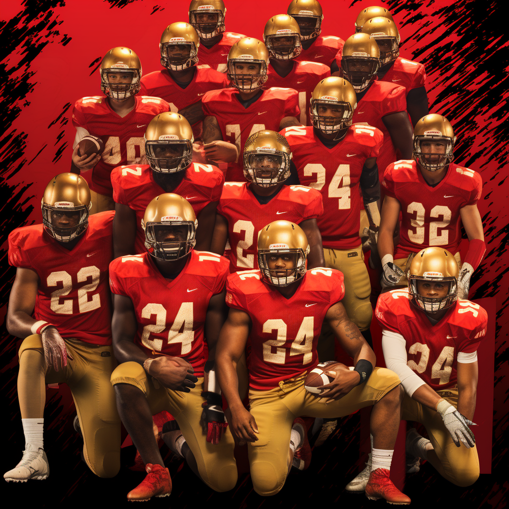 Gold Red Football Team 2024