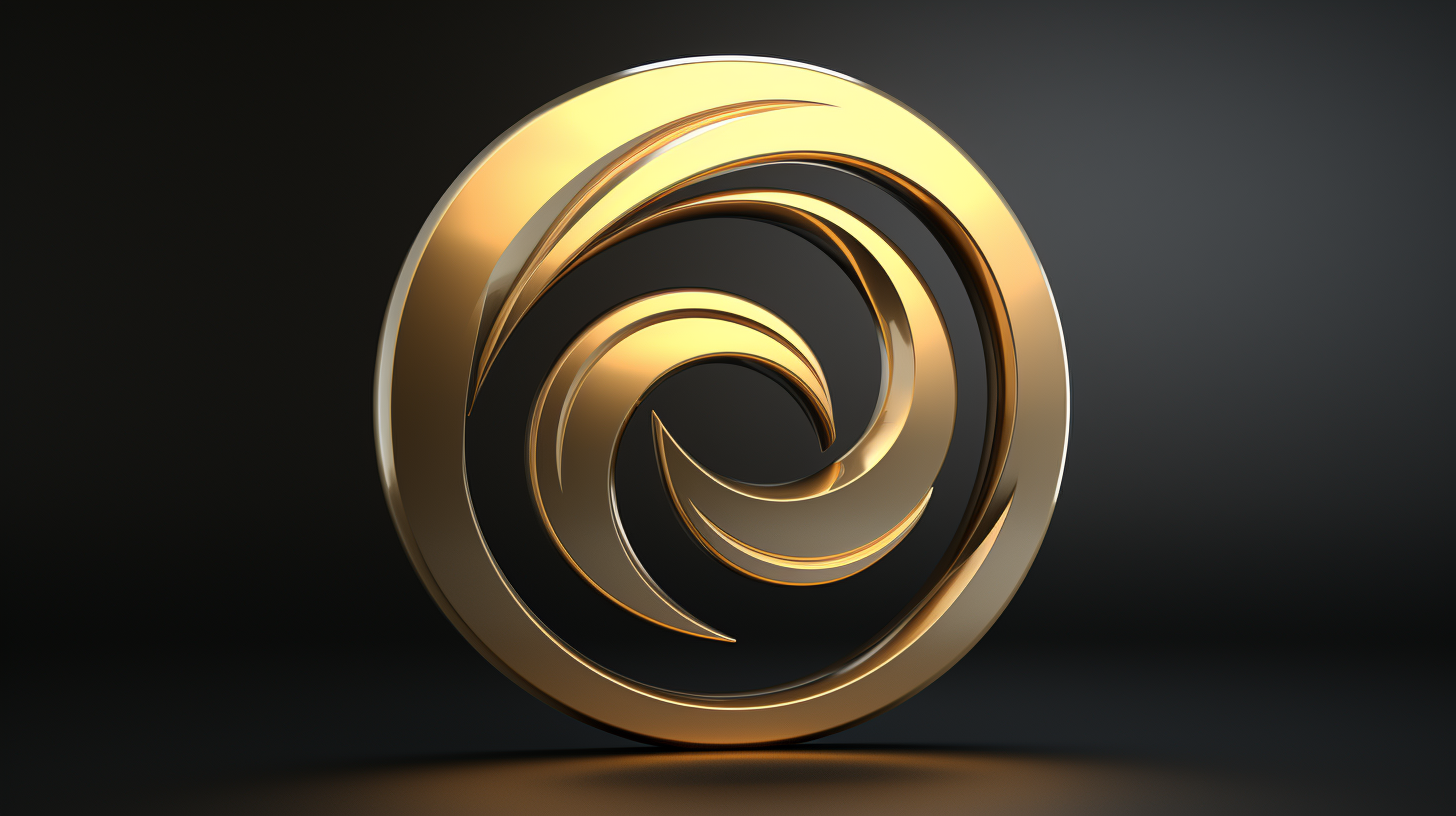 Golden circle logo in 3D