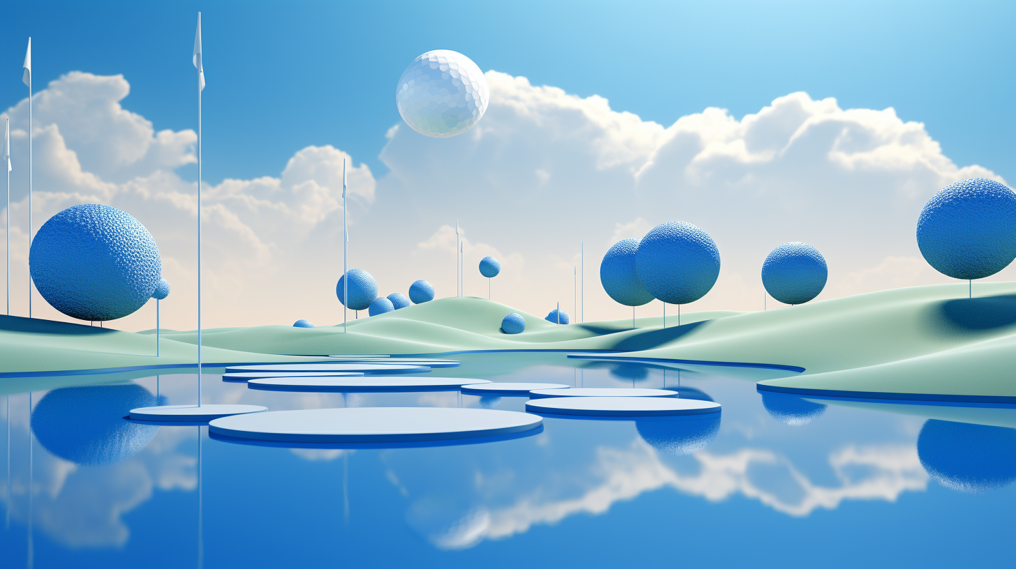 Vibrant golf blue art scene